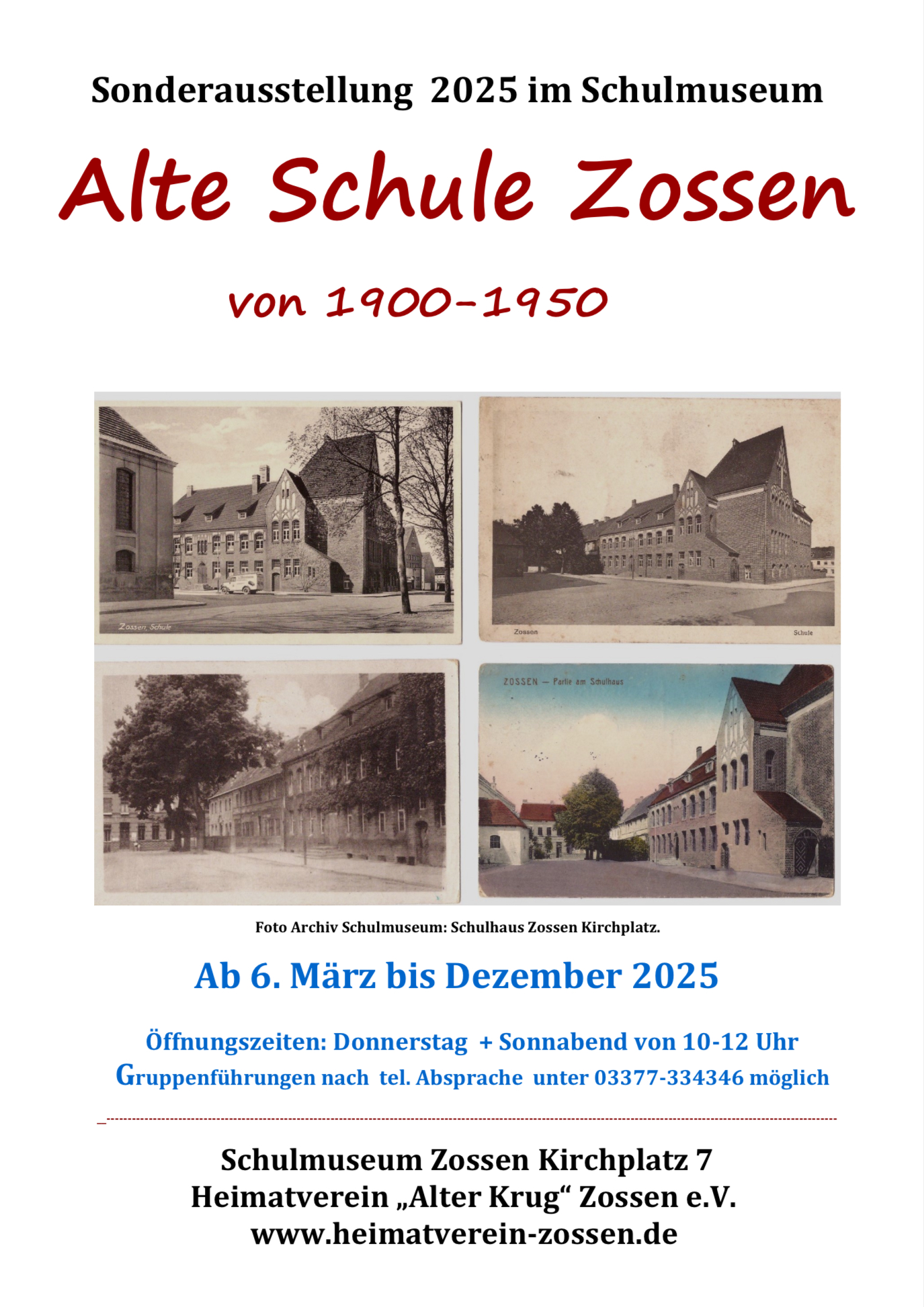 2025 Schulmuseum Sonderausstellung 1900 1950