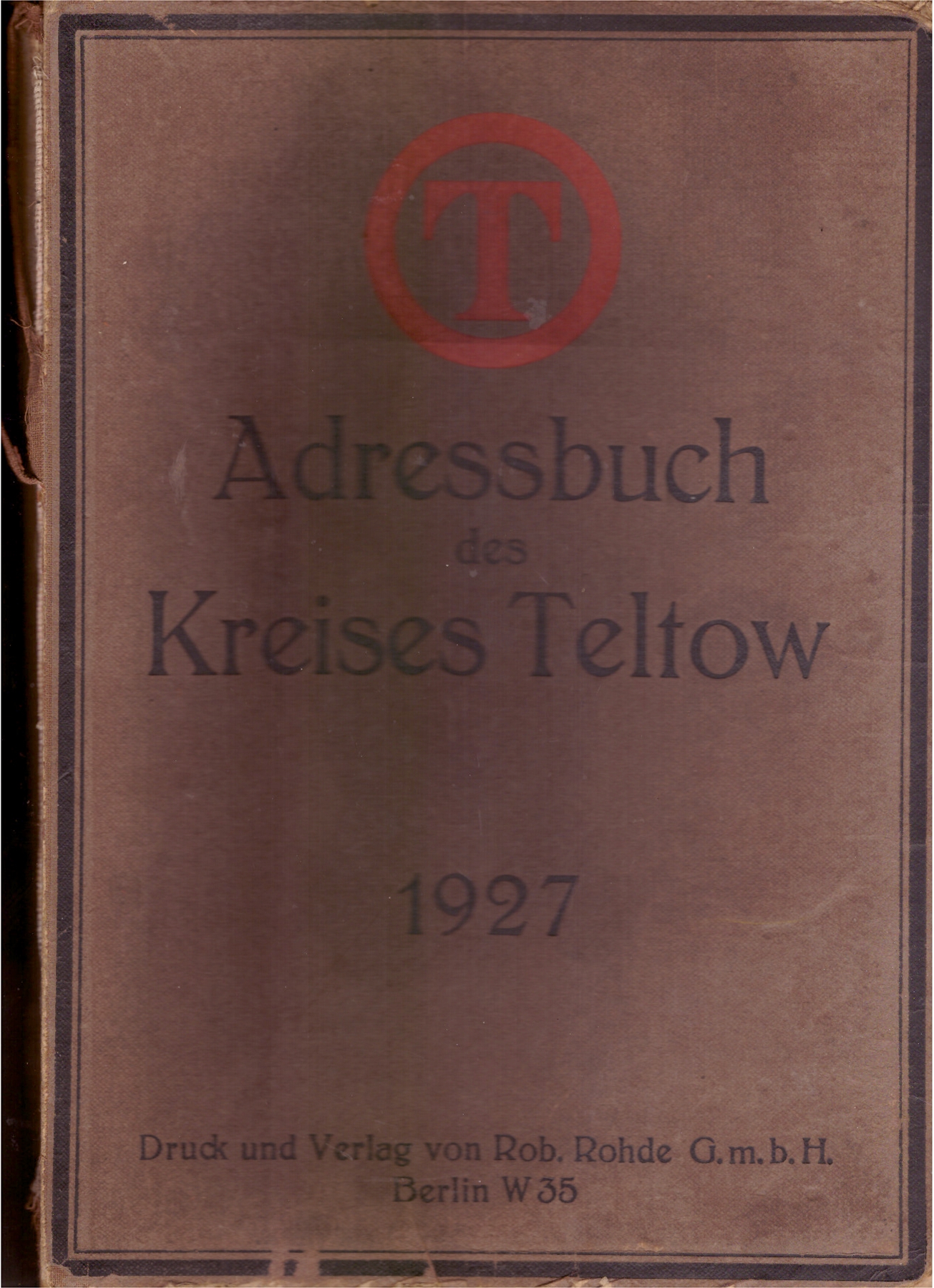Deckblatt Adressbuch Kreis Teltow 1927 1
