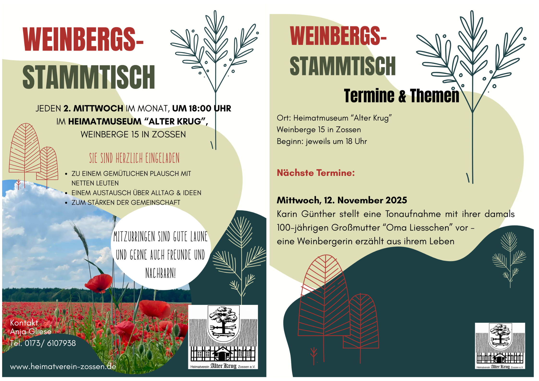 Weinbergsstammtisch Termine